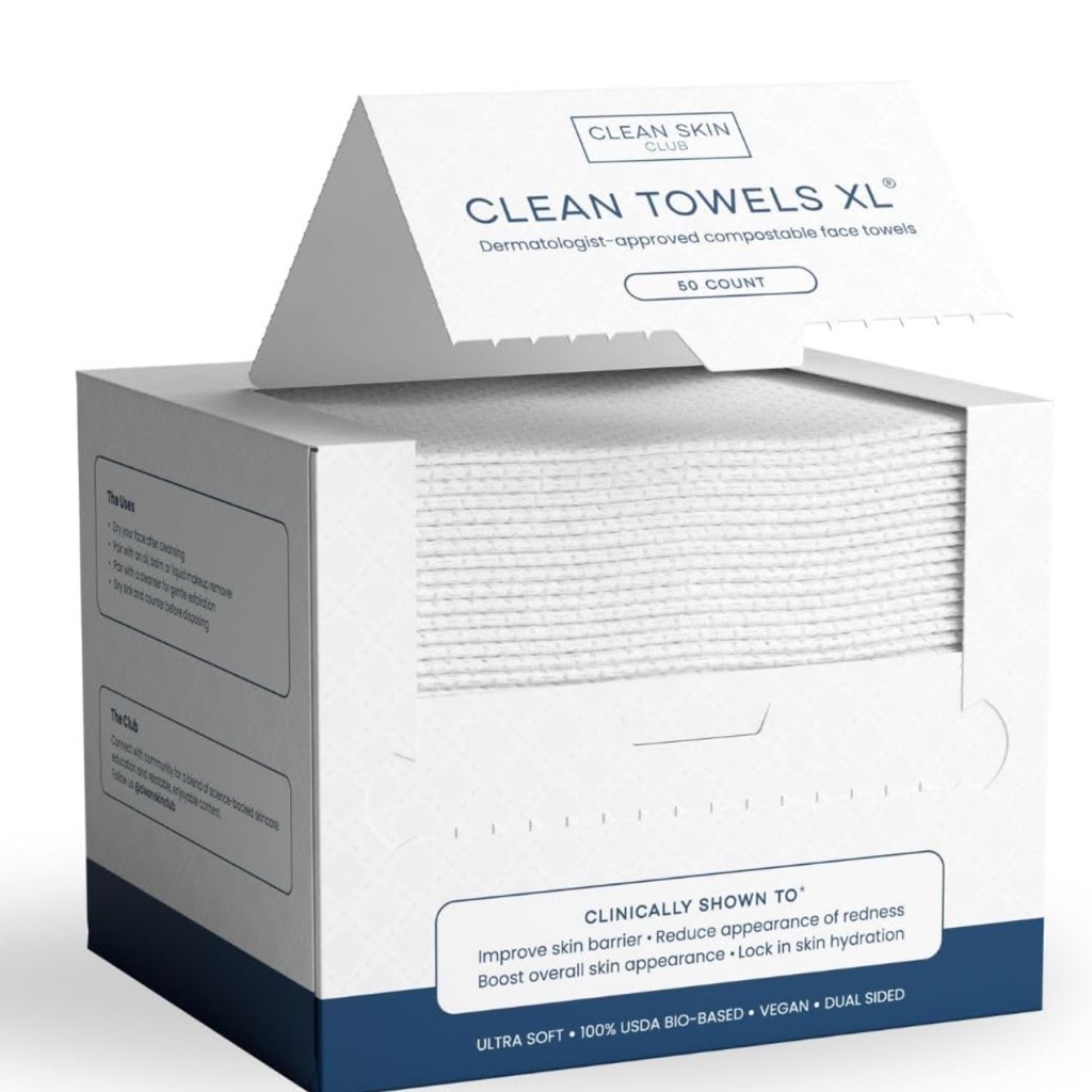 Clean Skin Club White Face Towels Xl